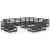 Set mobilier de grădină, 13 piese, negru, lemn masiv de pin GartenMobel Dekor