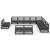 Set mobilier de grădină, 13 piese, negru, lemn masiv pin GartenMobel Dekor
