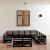Set mobilier de grădină, 13 piese, negru, lemn masiv pin GartenMobel Dekor
