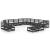 Set mobilier de grădină, 13 piese, negru, lemn masiv pin GartenMobel Dekor