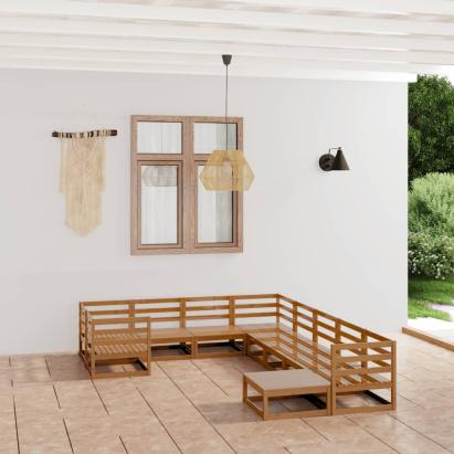 Set mobilier de grădină, 10 piese, lemn masiv de pin GartenMobel Dekor