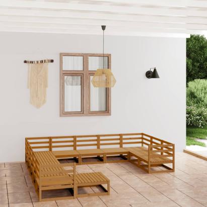 Set mobilier de grădină, 12 piese, lemn masiv de pin GartenMobel Dekor
