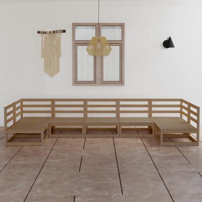 Set mobilier de grădină, 7 piese, lemn masiv de pin GartenMobel Dekor