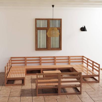 Set mobilier de grădină, 12 piese, lemn masiv de pin GartenMobel Dekor