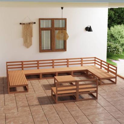 Set mobilier de grădină, 13 piese, lemn masiv de pin GartenMobel Dekor