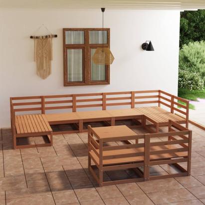 Set mobilier de grădină, 10 piese, lemn masiv de pin GartenMobel Dekor