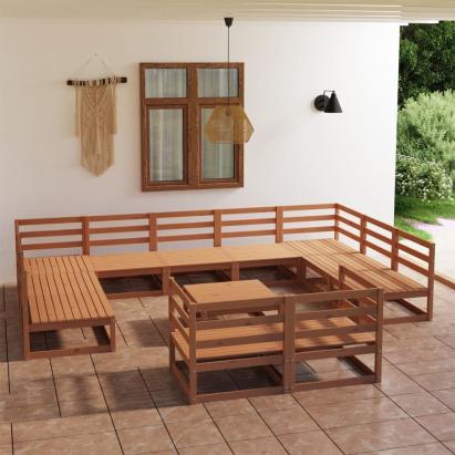 Set mobilier de grădină, 12 piese, lemn masiv de pin GartenMobel Dekor