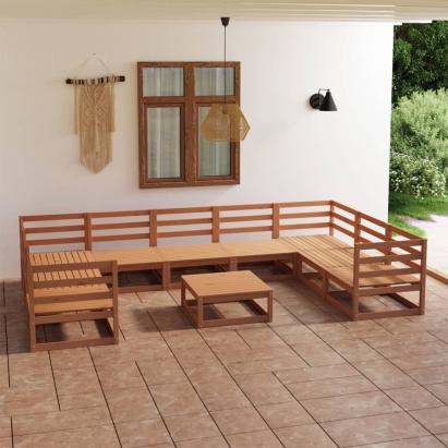 Set mobilier de grădină, 10 piese, lemn masiv de pin GartenMobel Dekor