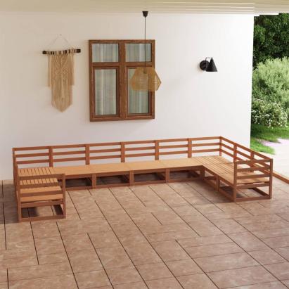 Set mobilier de grădină, 10 piese, lemn masiv de pin GartenMobel Dekor