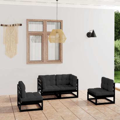 Set mobilier grădină cu perne, 4 piese, lemn masiv pin GartenMobel Dekor