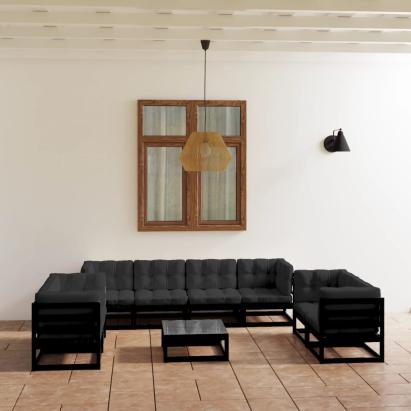 Set mobilier grădină cu perne, 9 piese, lemn masiv pin GartenMobel Dekor