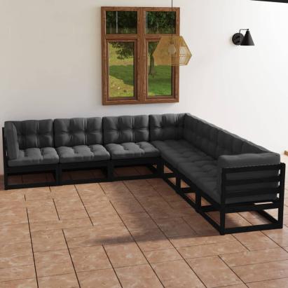 Set mobilier grădină cu perne, 7 piese, lemn masiv pin GartenMobel Dekor