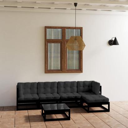 Set mobilier grădină cu perne, 6 piese, lemn masiv pin GartenMobel Dekor