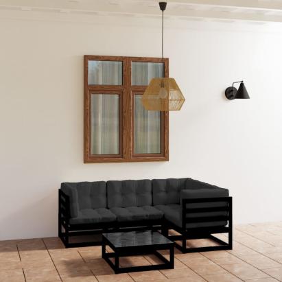 Set mobilier grădină cu perne, 5 piese, lemn masiv pin GartenMobel Dekor