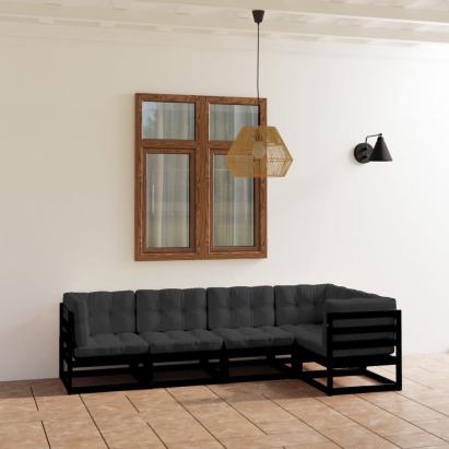 Set mobilier grădină cu perne, 5 piese, lemn masiv pin GartenMobel Dekor