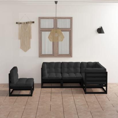 Set mobilier grădină cu perne, 5 piese, lemn masiv pin GartenMobel Dekor