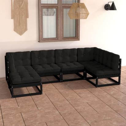 Set mobilier grădină cu perne, 6 piese, lemn masiv pin GartenMobel Dekor