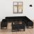 Set mobilier grădină cu perne, 13 piese, negru, lemn masiv pin GartenMobel Dekor