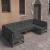Set mobilier grădină cu perne, 6 piese, negru, lemn masiv pin GartenMobel Dekor