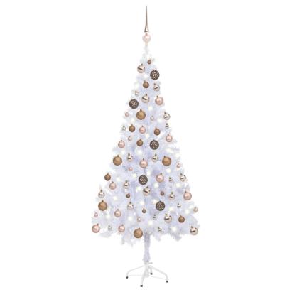 Brad de Crăciun pre-iluminat cu globuri, 180 cm, 620 de ramuri GartenMobel Dekor