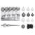 Brad Crăciun pre-iluminat artificial, set globuri, alb, 120 cm GartenMobel Dekor