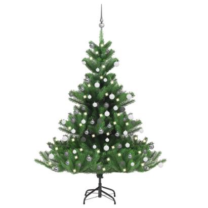 Pom Crăciun artificial brad Nordmann LED&globuri verde, 150 cm GartenMobel Dekor