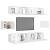 Set de dulapuri TV, 6 piese, alb, lemn prelucrat GartenMobel Dekor