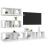 Set dulapuri TV, 4 piese, alb, lemn prelucrat GartenMobel Dekor