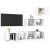 Set dulapuri TV, 4 piese, alb, lemn prelucrat GartenMobel Dekor