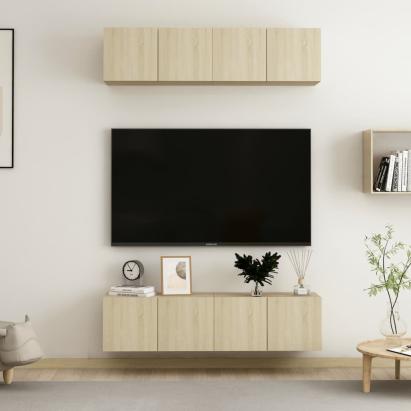 Dulapuri TV, 4 buc., stejar sonoma, 60x30x30 cm, lemn prelucrat GartenMobel Dekor