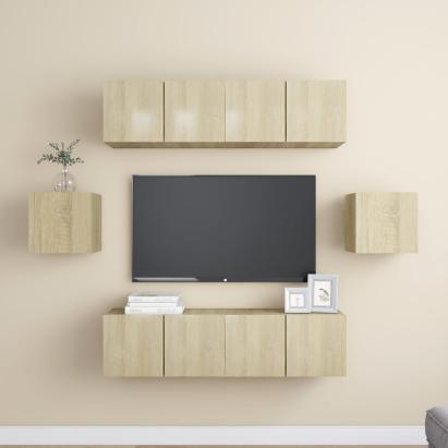 Set de dulapuri TV, 6 piese, stejar sonoma, PAL GartenMobel Dekor