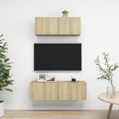 Set dulapuri TV, 2 piese, stejar sonoma, lemn prelucrat GartenMobel Dekor