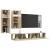 Set de dulapuri TV, 4 piese, stejar sonoma, lemn prelucrat GartenMobel Dekor