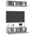 Dulapuri TV, 4 piese, gri beton, 60x30x30 cm, lemn prelucrat GartenMobel Dekor