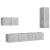 Set de dulapuri TV, 4 piese, gri beton, lemn prelucrat GartenMobel Dekor