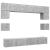 Set de dulapuri TV, 8 piese, gri beton, lemn prelucrat GartenMobel Dekor