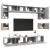 Set de dulapuri TV, 8 piese, gri beton, lemn prelucrat GartenMobel Dekor