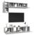 Set de dulapuri TV, 5 piese, gri beton, lemn prelucrat GartenMobel Dekor