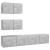 Set de dulapuri TV, 4 piese, gri beton, lemn prelucrat GartenMobel Dekor