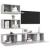 Set de dulapuri TV, 4 piese, gri beton, lemn prelucrat GartenMobel Dekor