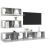 Set de dulapuri TV, 4 piese, gri beton, lemn prelucrat GartenMobel Dekor