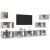 Set de dulapuri TV, 8 piese, gri beton, lemn prelucrat GartenMobel Dekor