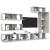 Set de dulapuri TV, 7 piese, gri beton, lemn prelucrat GartenMobel Dekor