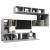 Set de dulapuri TV, 8 piese, gri beton, lemn prelucrat GartenMobel Dekor
