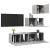 Set de dulapuri TV, 4 piese, gri beton, lemn prelucrat GartenMobel Dekor