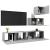 Set de dulapuri TV, 4 piese, gri beton, lemn prelucrat GartenMobel Dekor