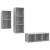 Set de dulapuri TV, 3 piese, gri beton, lemn prelucrat GartenMobel Dekor