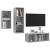 Set de dulapuri TV, 3 piese, gri beton, lemn prelucrat GartenMobel Dekor