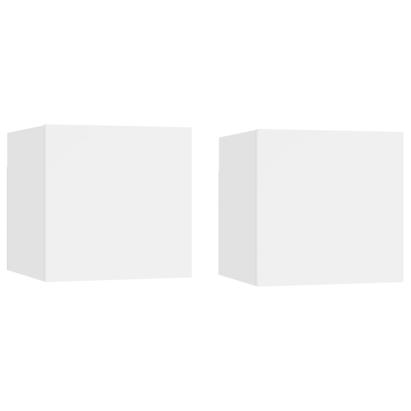 Noptiere, 2 buc., alb, 30,5x30x30 cm, lemn prelucrat GartenMobel Dekor