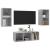 Set dulap TV, 3 piese, gri beton, lemn prelucrat GartenMobel Dekor